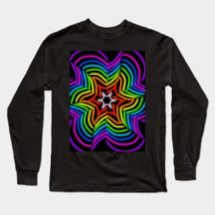 Neon Rainbow Star Long Sleeve T-Shirt